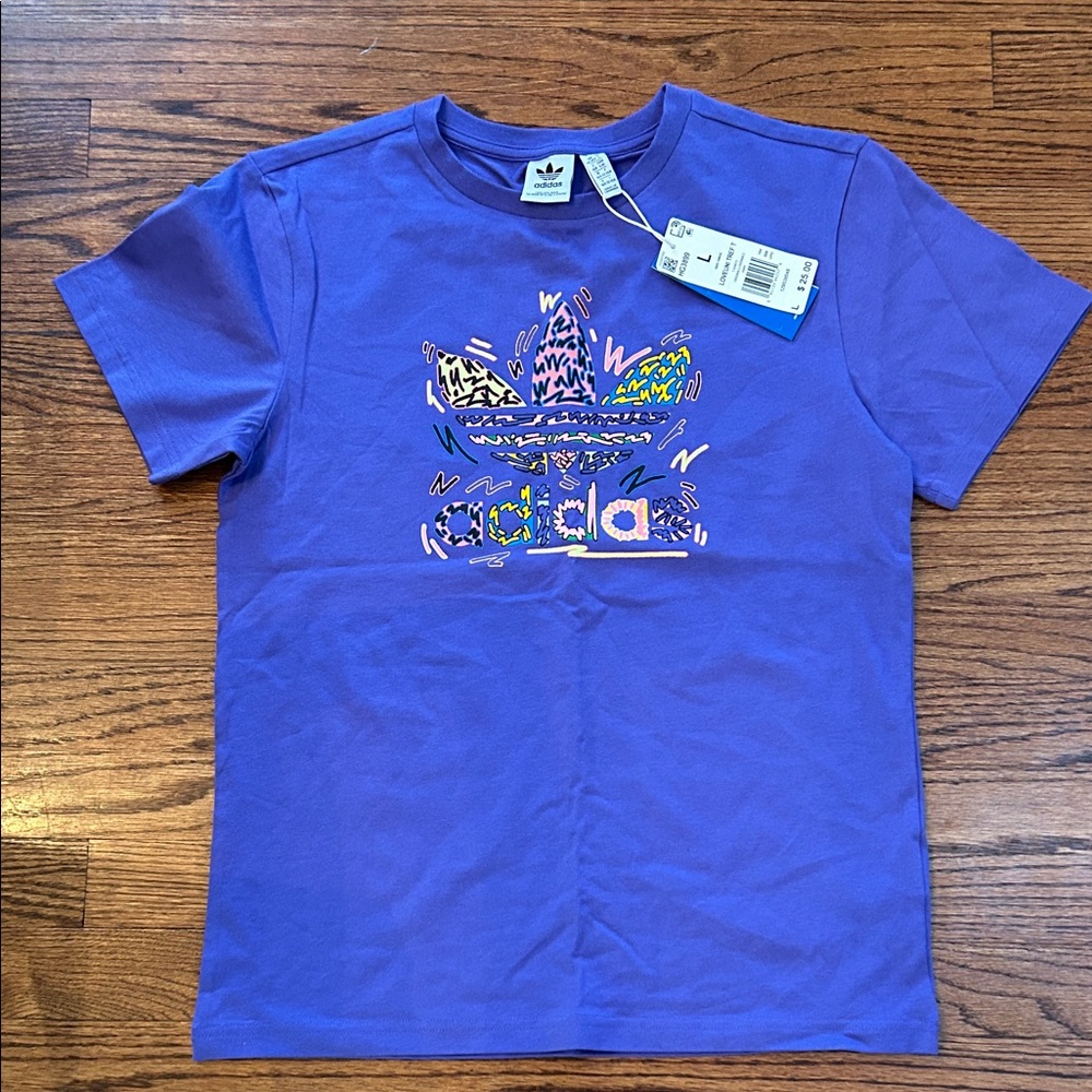 NWT Adidas Kids Vibrant Purple Tee